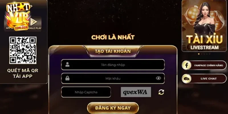 Đăng ký thành viên từ link vào website cổng game chính thức